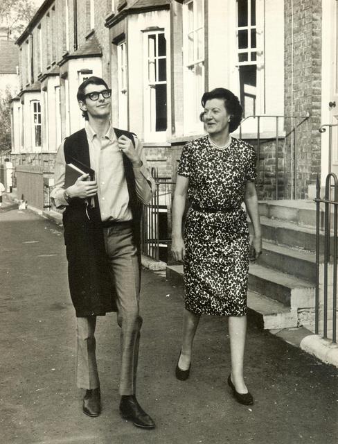 Walking down Jesus Lane in Cambridge with my Mum 1965