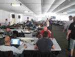 The crammed press area at Eurovision