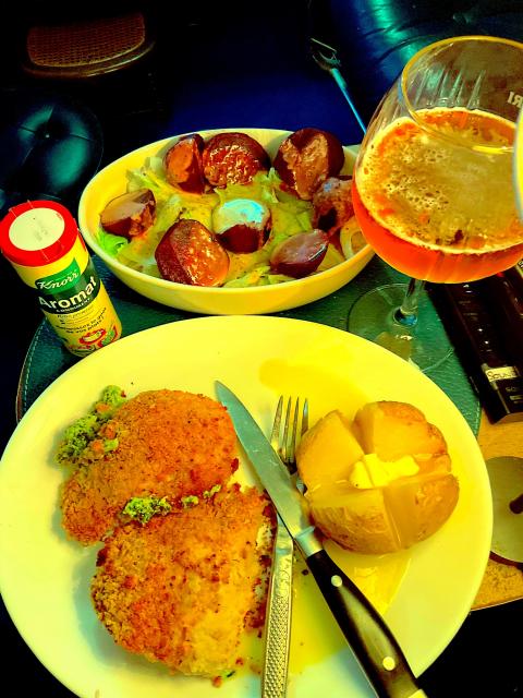 A chicken and beetroot supper