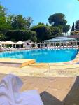 My towel, my feet, my pool