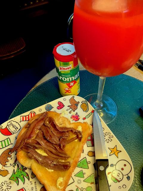 Anchovies on toast