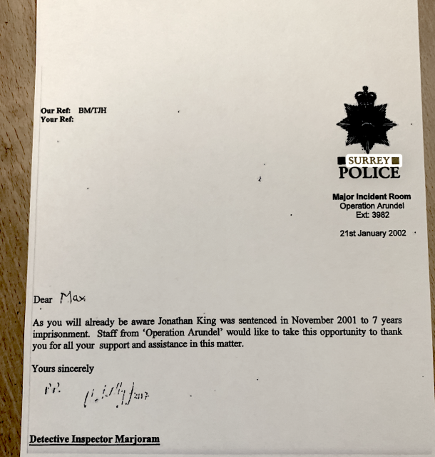 Max Thank You letter