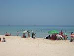 Happy Tunisian family at the beach