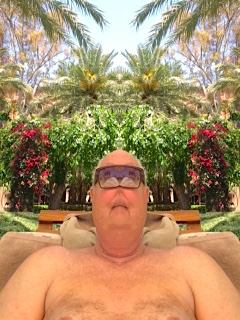 Horrendously deformed sunbather