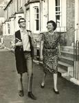 Walking down Jesus Lane in Cambridge with my Mum 1965
