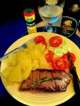 A steak dinner