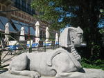 Guarded by stone lion