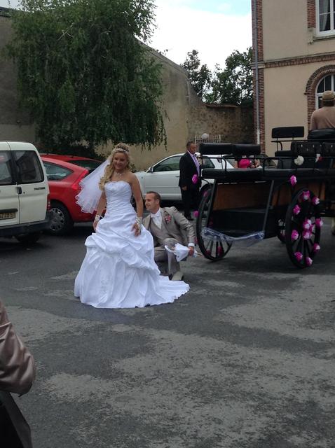 The bride and groom arrive