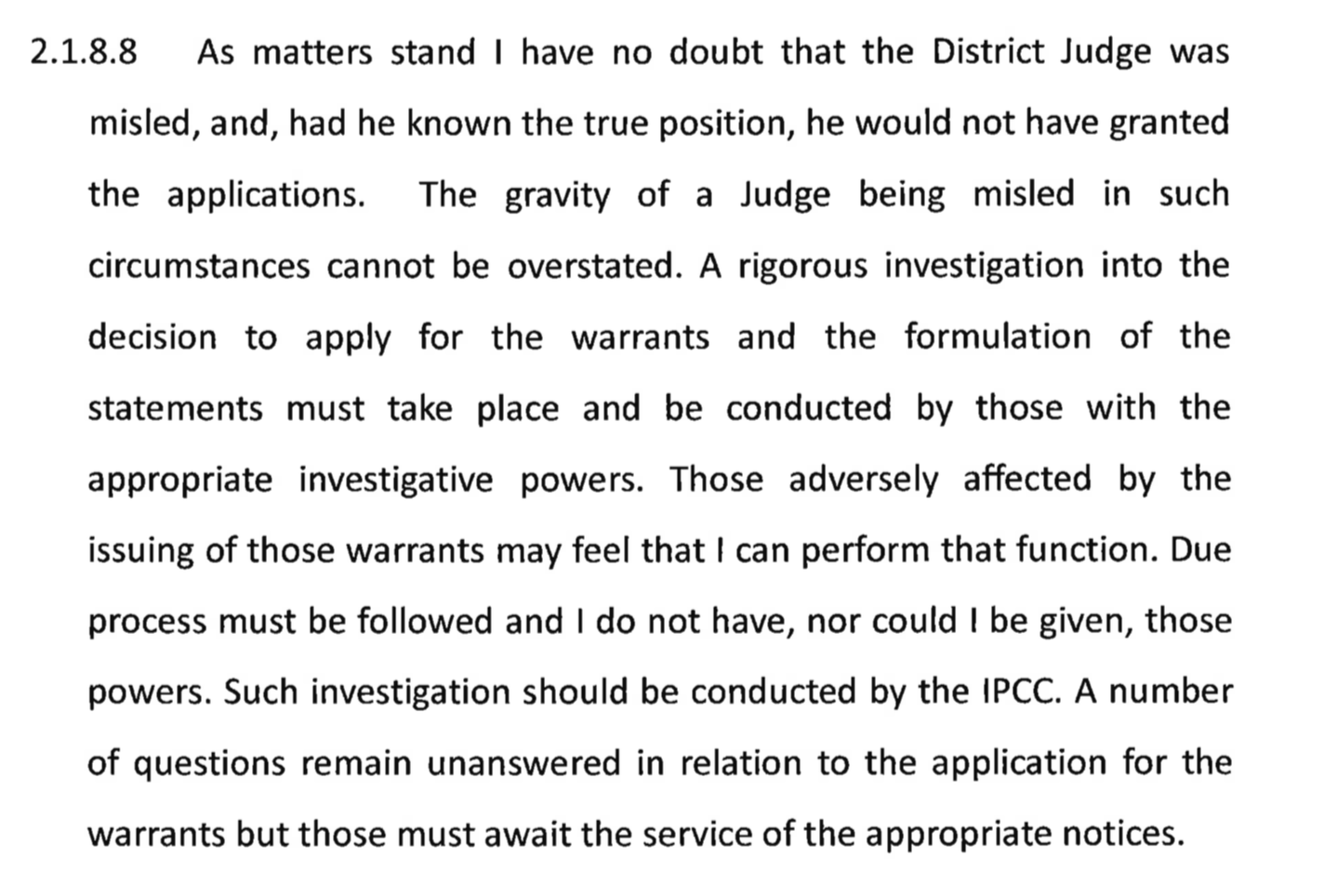 Henriques Report on Search Warrant Applications