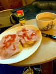 Toasted ham & Cheese with Darjeeling.