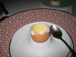 Served in a real egg shell, delicious mousse