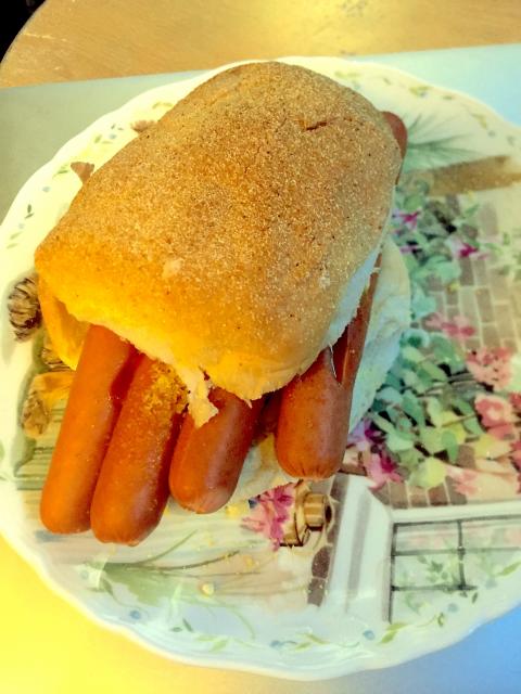 A Giant JK Cheesy Hot Dog
